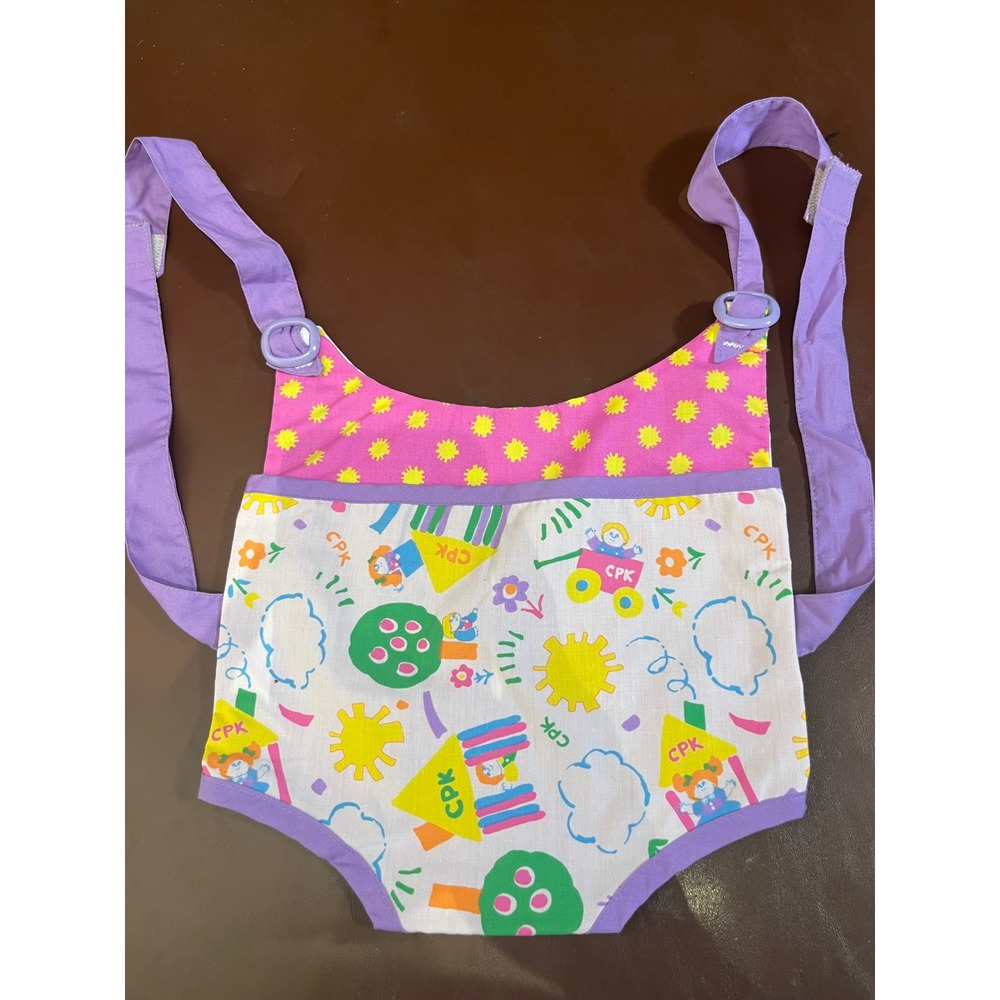 Vintage Cabbage Patch Kids Doll Carrier Purple Adjustable Straps Retro Toy CPK